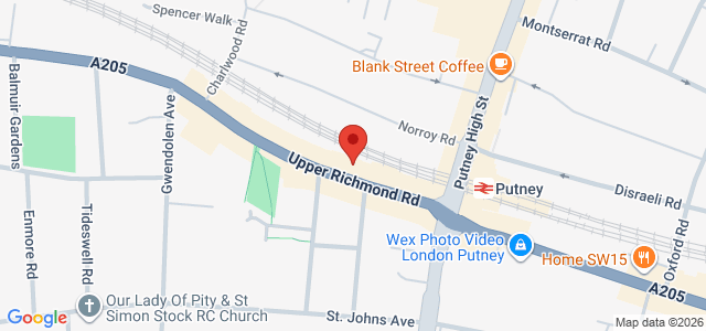 Map showing Holy Cow - Putney in London