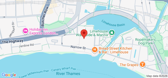 Map showing Holy Cow - Canary Wharf in London