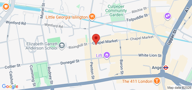 Map showing Holy Cow - Angel in London